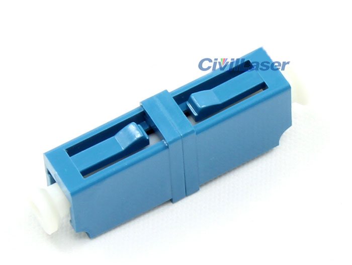 Symmetrical Type Blue Singal Mode Singal Core Plastic LC Fiber Optic Adapter